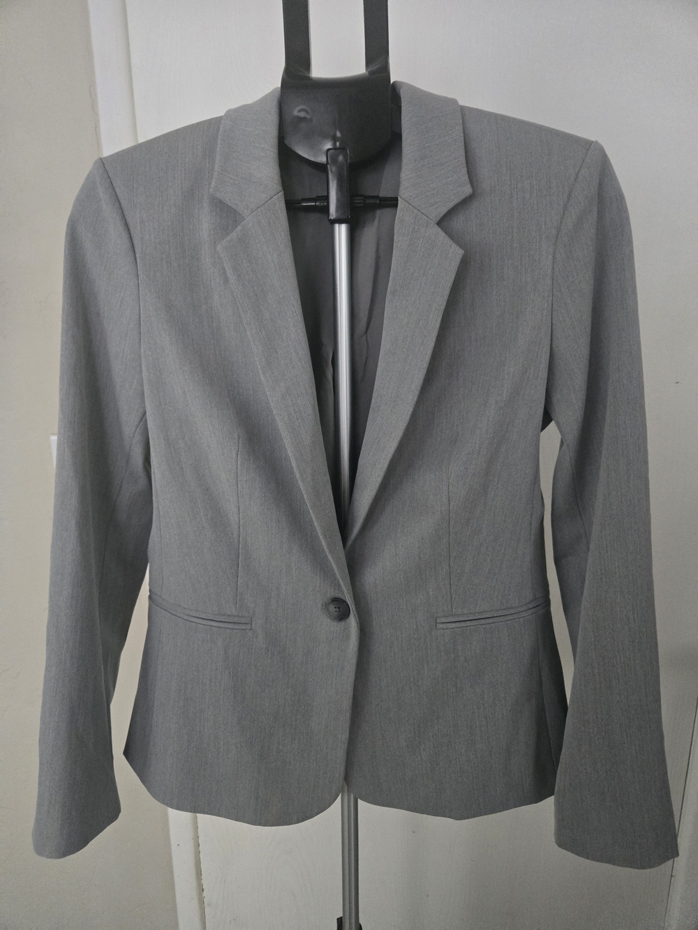 Express Women's Gray Single-Button Suit Blazer